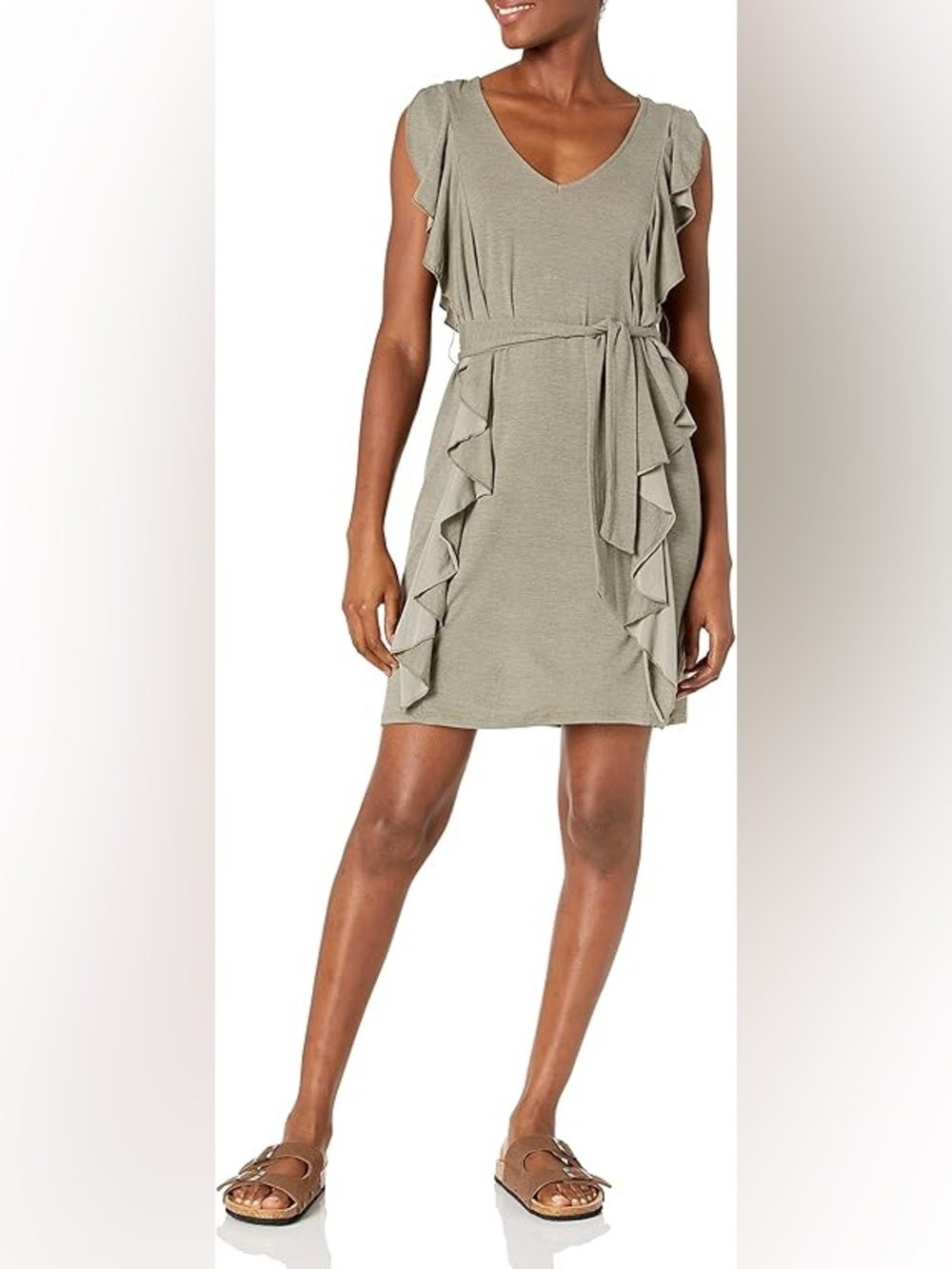 Carve Designs Bella Dress in Olive Stripe